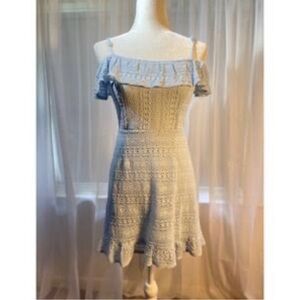 Chic Light Blue Off-Shoulder Mini Dress